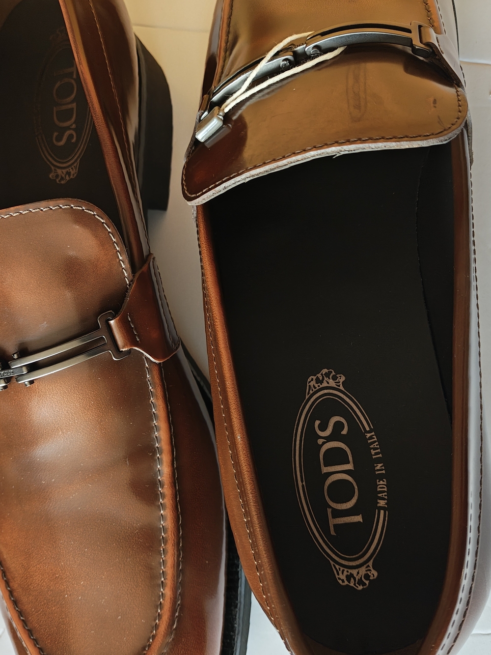 Tod's Cognac Leather Bit Loafers 13 NEW IN BOX - Picture 8 of 15